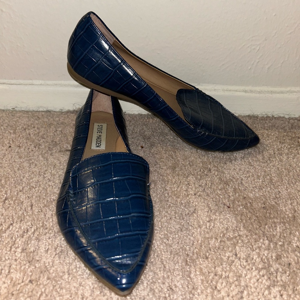 Steve Madden Navy Croc-Patterned Flats - image 3